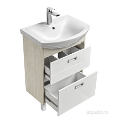 Тумба-умывальник Бекка 60 Белый/Дуб Сомерсет (Балтика 60)
