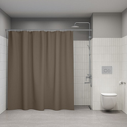 Штора для ванной, 200x240 см, Полиэстер, коричневый, IDDIS, BL03P24i11
