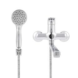 Aringa Рейн смеситель для ванны и душа длинный излив с аксессуарами, хром