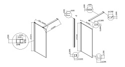 Душевая перегородка Walk-In VSW-1HS900CLGM, 900*2000, вороненая сталь, стекло прозрачное, , шт