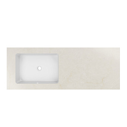 Столешница из кварца с интегрированной раковиной VWTB-4LX140QBG-L, левая, бежевый, , шт