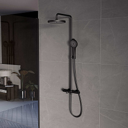 Душевая стойка Rim VSFS-2RM1MB с изливом, черный матовый, , шт