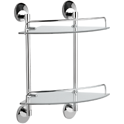 Полка стеклянная 2-ярусная, хром HB1607-2