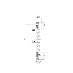 A5021112 Шланг д/душа,нерж.сталь, 1.2м