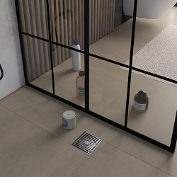 Corpa Nera Grossi/Гросси душевой трап 10х10 с сухим затвором, вертикальный выпуск, хром