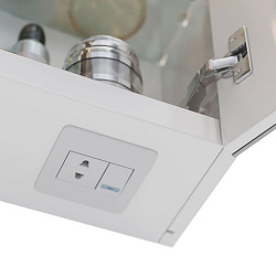 Шкаф зеркальный Lemark ZENON 60х80 см 2-х дверный с козырьком-подсветкой, с розеткой, цвет корпуса: