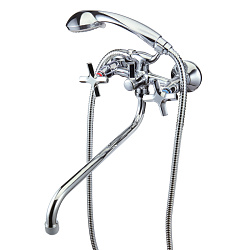 Смеситель универсальный с круглым изливом 30 см, двуручковый, поворотный переключатель,хромLM6051C