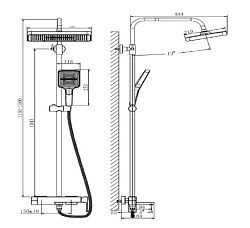 Душевая система, оружейная сталь, B24658-3