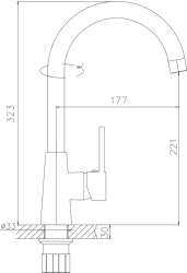 Смеситель для кухни, латунь, хром HB70074