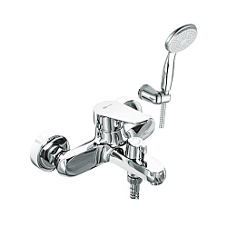 POINT Смеситель для ванны с коротким изливом, поворотный переключатель, латунь/хром