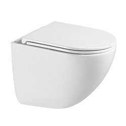 GLAZER Унитаз подвесной, безободковый с сиденьем микролифт,смыв вихревой Торнадо 3.0, белый