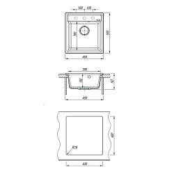 HANKA 450 Мойка кухонная из кварцгранита цвет: серый шёлк комплектация: крепеж, сливная арматура с п
