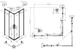 Душевой уголок Ultima VSS-7UL9090CLGM, 900*900, вороненая сталь, стекло прозрачное, , шт