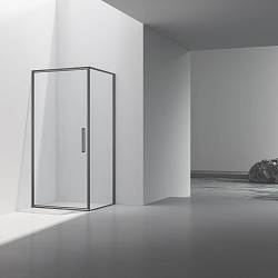 Душевой уголок Slim 8mm VSR-4SLP9010CLGM, 1000*900, вороненая сталь, стекло прозрачное, , шт