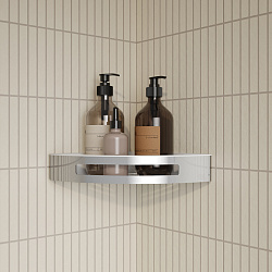 Полка угловая, хром, нержавеющая сталь, полир., IDDIS, SHE11SPi44