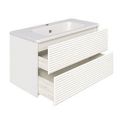 Тумба/2 ящ/подвесная/белая/раковина Палермо(100см) Parma /AQUA DE MARCO