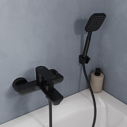 Смеситель для ванны, чёрный матовый, Maze, Milardo, MAZBL00M02