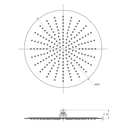 Лейка душевая верхняя, круглая, Ø40см, нерж. сталь