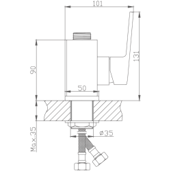 Смеситель однорычажный для кухни без излива, латунь, хром HB73563