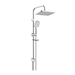 Душевой гарнитур без смесителя, c верхней душевой лейкой 30х20см и 3-х режимной лейкой для душа 11х1