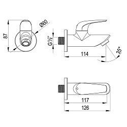 PROJECT Кран для бани, черный, LM4690BL