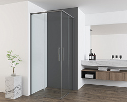 Душевой уголок Ultima VSS-7UL9090CLGM, 900*900, вороненая сталь, стекло прозрачное, , шт