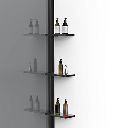 Душевая перегородка Walk-In VSW-1HWS100CGB, 1000*2000, черный матовый, стекло тонированное, , шт