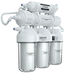 Пятиступенчатая система обратного осмоса Колибри. Прозрачные корпусы 5", постфильтр, картриджи (РS 0
