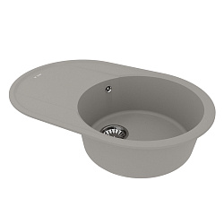 LACHA 760 Мойка кухонная из кварцгранита цвет: грей комплектация: крепеж, сливная арматура с перелив