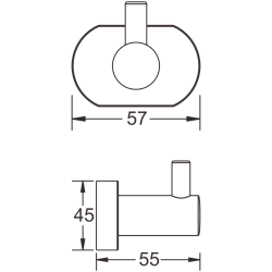 Крючок (круг) одинарный, хром B90005-1