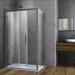 Душевой уголок Soft VSR-3SO9011CLGM, 1100*900, вороненая сталь, стекло прозрачное, , шт