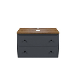 Тумба подвесная, со столешницей МДФ, макадамия орех, 80 см, темно-серый, Torr, IDDIS, TOR80DMi95K