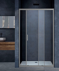 Душевая дверь Alpha VDS-3AL130CLGM, 1300, вороненая сталь, стекло прозрачное, , шт