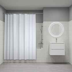 Штора для ванной комнаты, 200х180 см, Полиэстер, белый, IDDIS, DW01P18i11