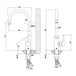 ВЫВОД COMFORT Смеситель для кухни с подкл.к фильтру пит.воды, кнопочный перекл., латунь/хром,LM3072C