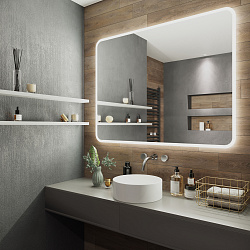 Зеркало/LED-подсветка/антизапотевание/2 кнопки/Bluetooth динамики (120см*80см)Amazon Music/AQUA DE