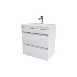 Тумба с умывальником подвесная, белая, 2 ящика, 60 см, Zodiac, IDDIS Подходит ум.3506000i28