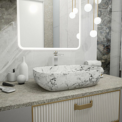 Corpa Nera Viotti/Виотти  60 раковина накладная, artceramic, белый мрамор