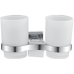 Держатель стакана , двойной, матовое стекло, хром HB8608