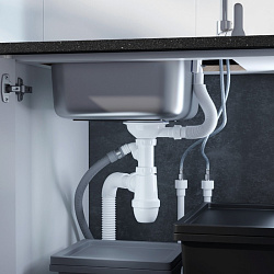 Мойка с сифоном арт. S11UPS0i84, нерж. cталь, шелк, D490, Suno S, IDDIS, SUN49S0i77S