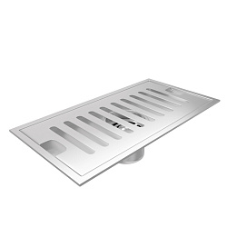 Corpa Nera Grossi/Гросси душевой трап 10х20 с сухим затвором, вертикальный выпуск, нержавеющая сталь