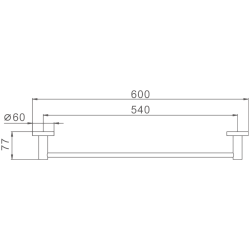 Держатель для полотенец 600 мм, нержавеющая сталь HB8301