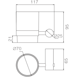 Держатель стакана матовое стекло, черный HB8406-7