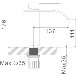 Смеситель для раковины, нержавеющая сталь HB12815