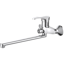 Смеситель для ванны, длинный излив, латунь, хром HB2201