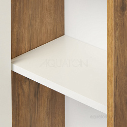 Шкаф-колонна Сканди с зеркалом, белый/Дуб Рустикальный