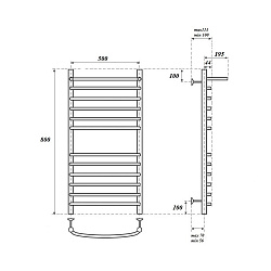 Полотенцесушитель водяной Point Альфа PN05158SP П11 500x800 с полкой, хром