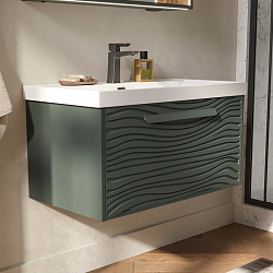 Тумба подвесная Gleam 80.1Y, зеленый камень/дуб вотан (78857(80))