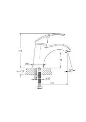 Смеситель для раковины, латунь, сатин HB1021-5