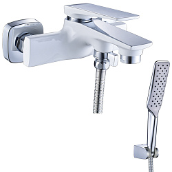 Смеситель для ванны с коротким изливом, поворотный переключатель, латунь/хром/белыйLM5914CW